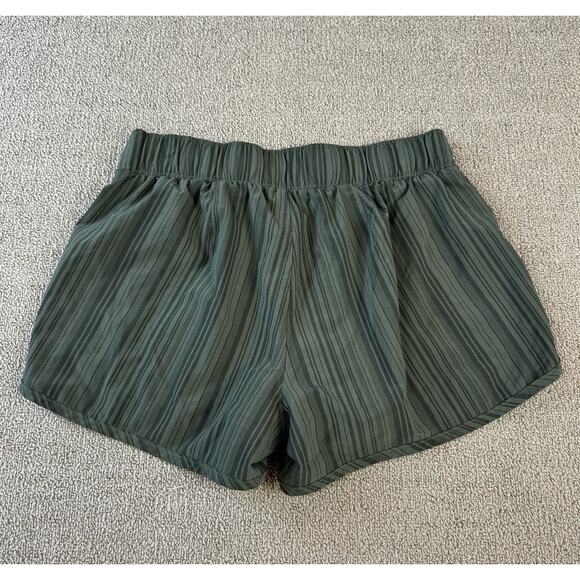 Athleta Sway Shorts Striped Athleisure Outdoors Casual Olive Green Size Small - Picture 2 of 7